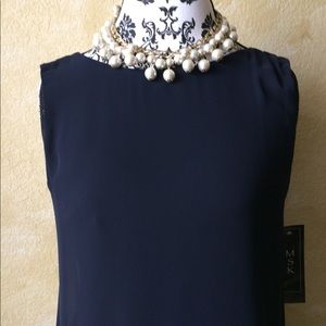NWT MSK Navy sheer dress
